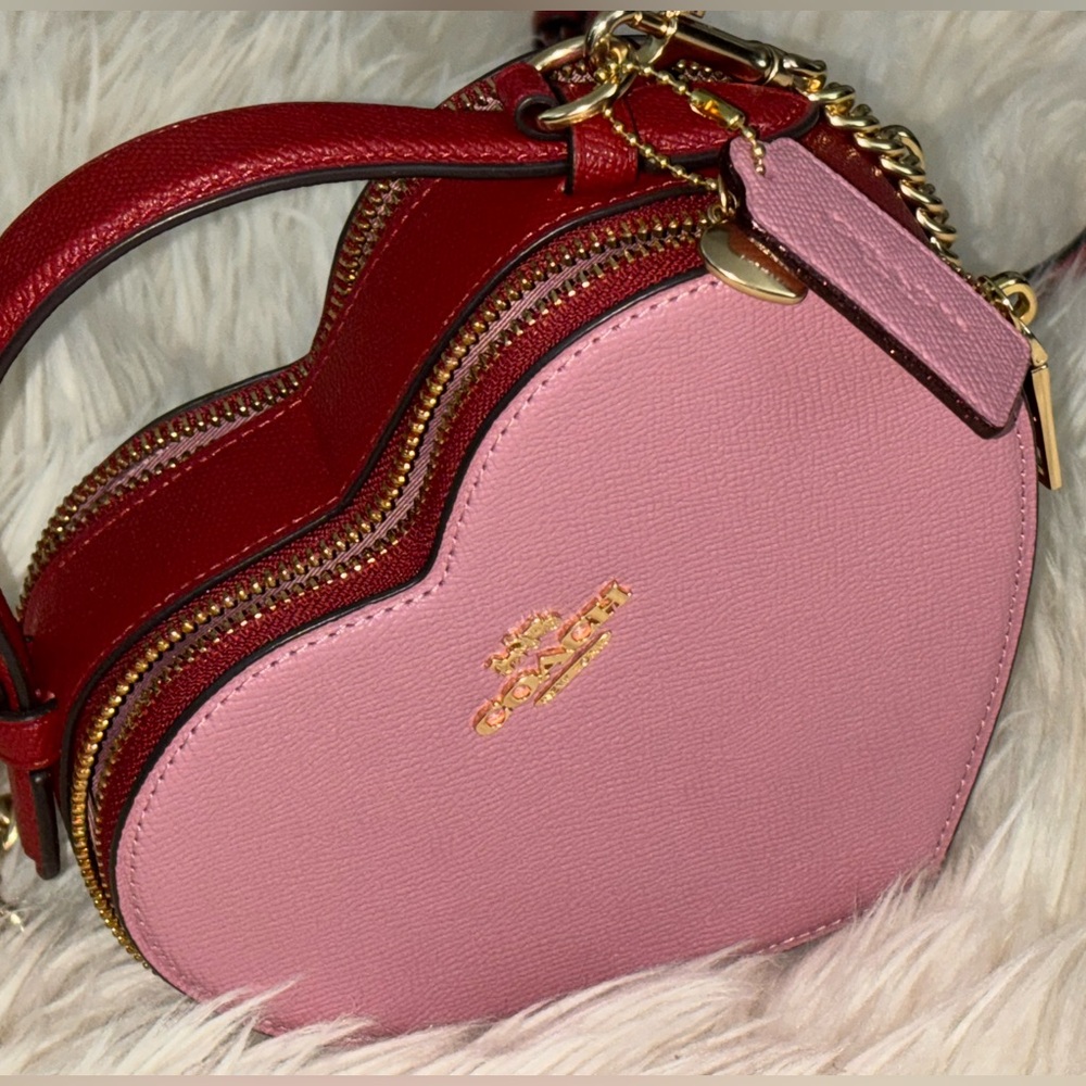 Coach Pink Heart-Shaped Crossbody Bag